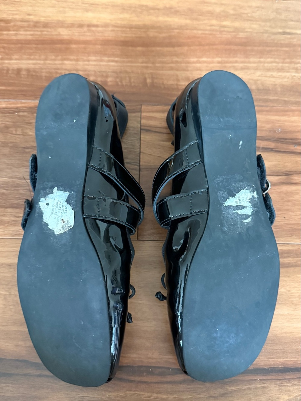 Black Patent Square-Toe Mary Jane Flats - Picture 2 of 2